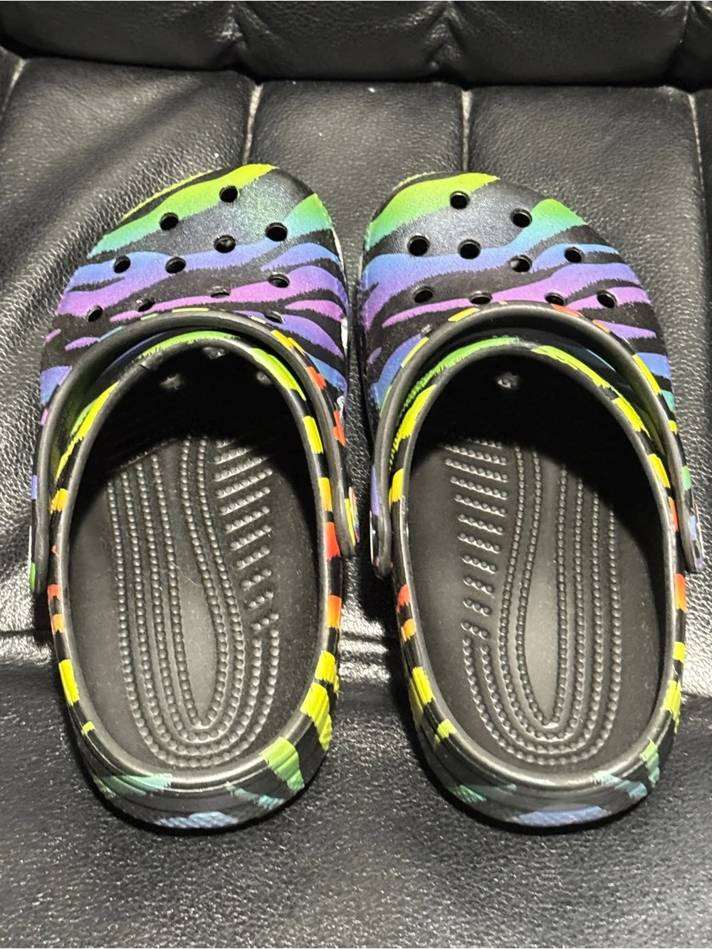Little kids size 1 /J1 Crocs Classic Clog Rainbow Zebra Print